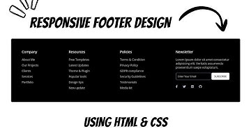 Responsive Footer Design Using HTML & CSS | Modern Website Footer Tutorial