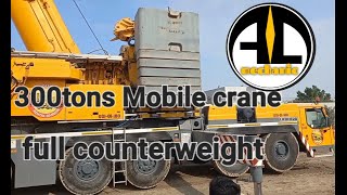 300tons Mobile crane,Installation of full counterweight