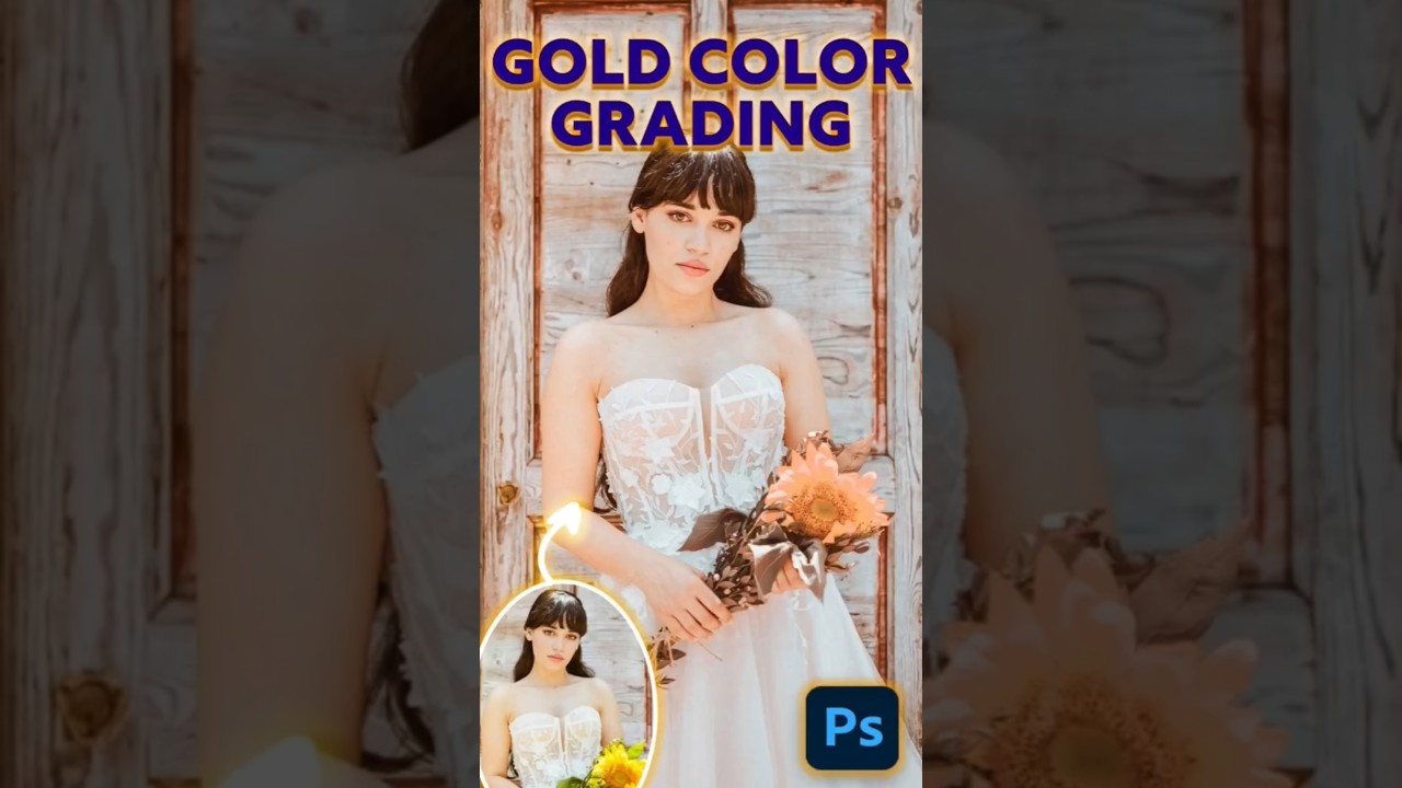 Photoshop: Gold Color Grading #tutorial #easy #like #graphicdesign #photoshoptutorial #edit #shorts