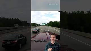 ONE car almost took out TWO eighteen-wheelers