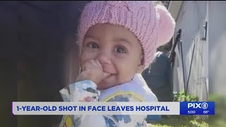 1-year-old shot in face leaves hospital