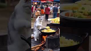Catering Shop Wali Billi #cat #cartoon #monkeyvlogs #monkeyvlogs