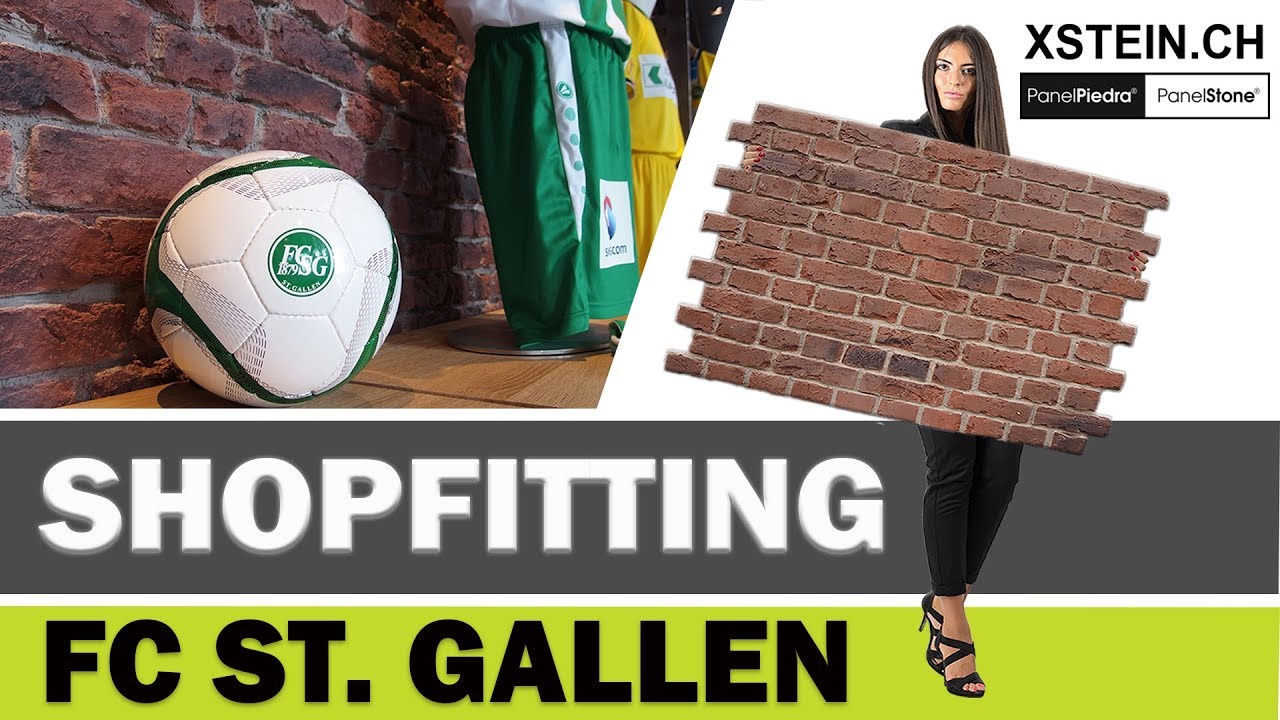 XSTEIN: FC ST. GALLEN FOOTBALL - PREMIUMLEAGUE (Aspect pierre - revêtement mural - Brique)