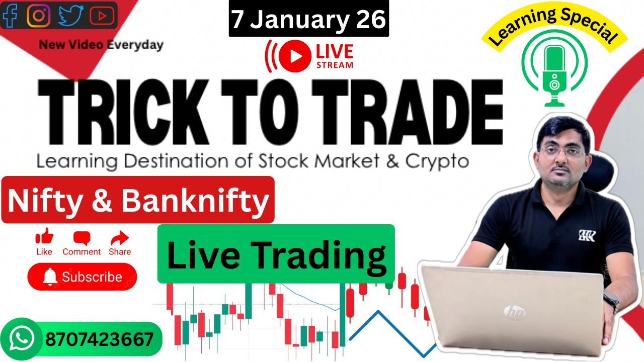 7 January 26 LIVE TRADING BANKNIFTY NIFTY and SENSEX OPTIONS  