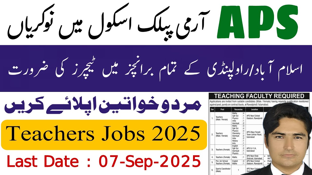 Army Public School Islamabad Rawalpindi Jobs August 2025 NTS Apply Online • Teacher Jobs 2025