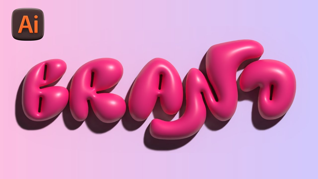 How to Design 3D Bubble Text Using Adobe Illustrator - YouTube