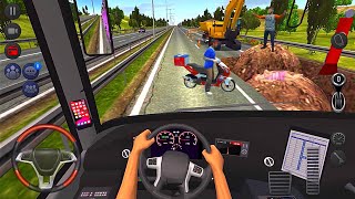 고속도로 건설 버스 운전 🚌⚒ 버스 시뮬레이터: 궁극기 - BEST 2021 자동차 시뮬레이터 게임 Android/IOS 게임 플레이 screenshot 4