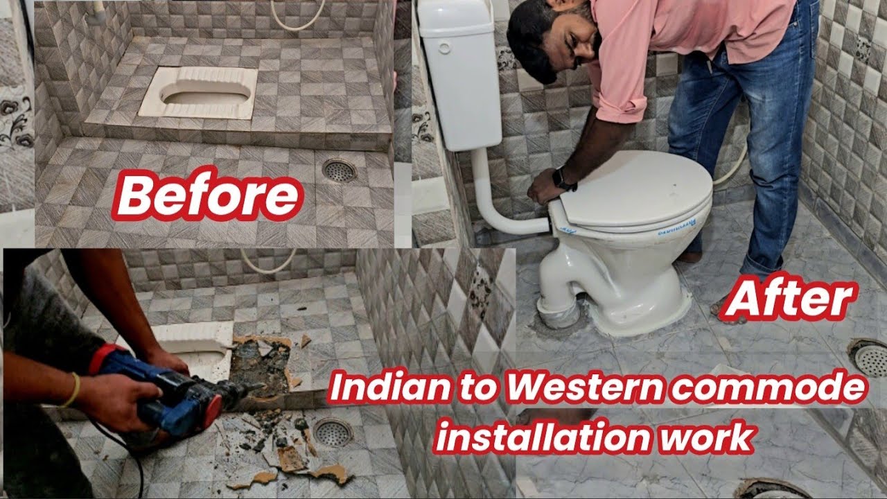 Today work Indian to Western commode installation work plumbing work ...