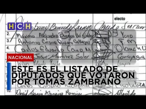 Este es el listado de diputados que votaron por Tomás Zambrano