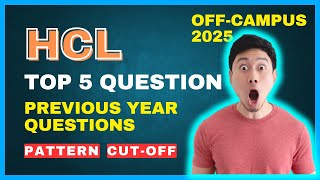 HCL Tech Top 10 Questions 😎😎 || Off-campus hiring || Previous Coding Questions | Cut off