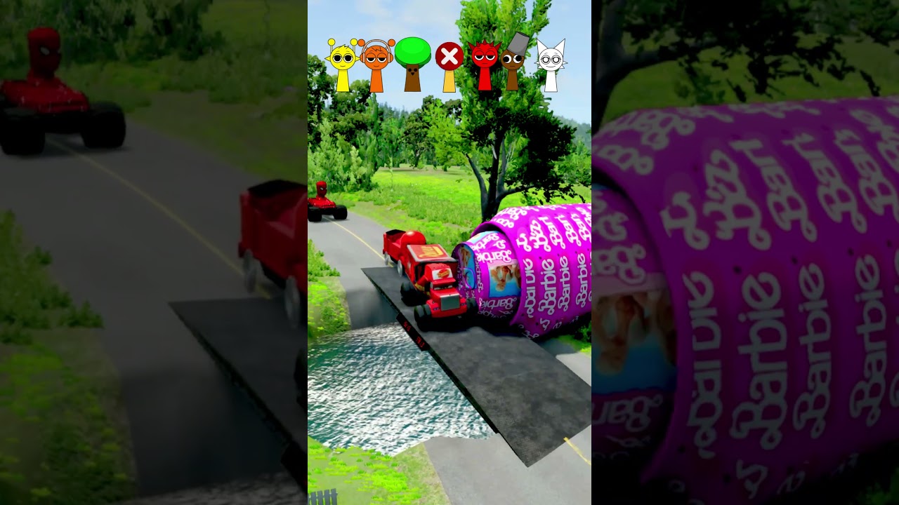 Funny Cars VS Spiderman & Gummy Bear | BeamNG Drive 