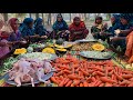 Chicken veg gravy recipe  100 kg winter vegetable mixed curry cooking for villagers