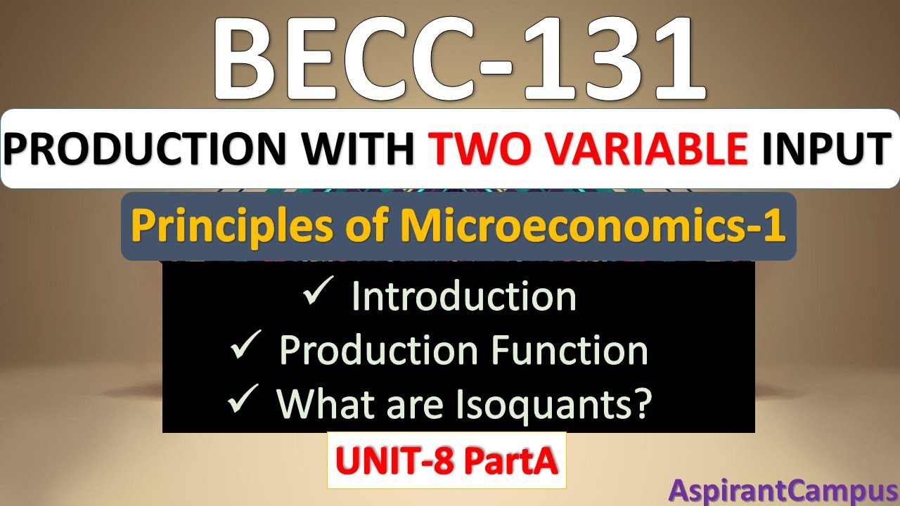 IGNOU BECC 131 Production With Two Variable Input