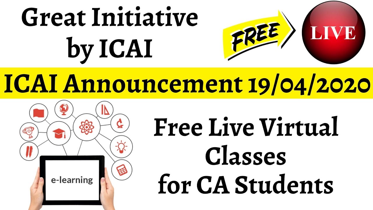 Great News for CA Students ICAI Announcement 19/04/2020 Free Live