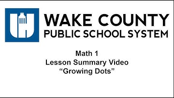 Math 1 Unit 1 Lesson 2: Growing Dots Summary Video