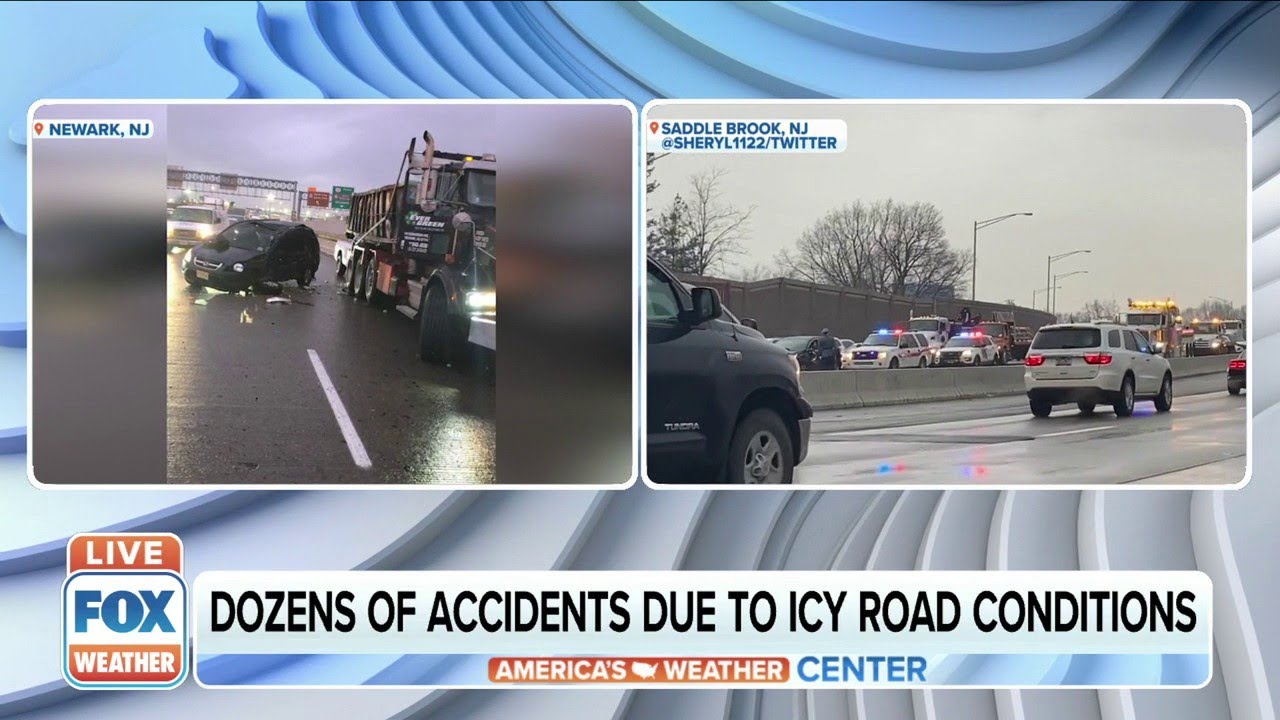 More Than 170 Crashes In NJ Due To Icy Road Conditions - YouTube