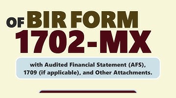 FILING & PAYMENT of BIR Form 1702 – MX