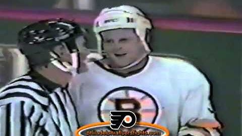 Oct 4, 1990 Roughs Berube Chychrun and Nilan Philadelphia Flyers vs Boston Bruins