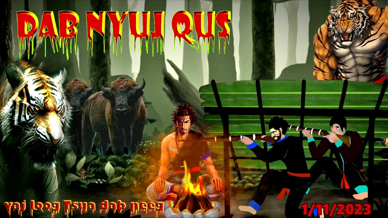 dab neeg 2 txiv tub tua nyuj qus muaj dab txaus ntshai