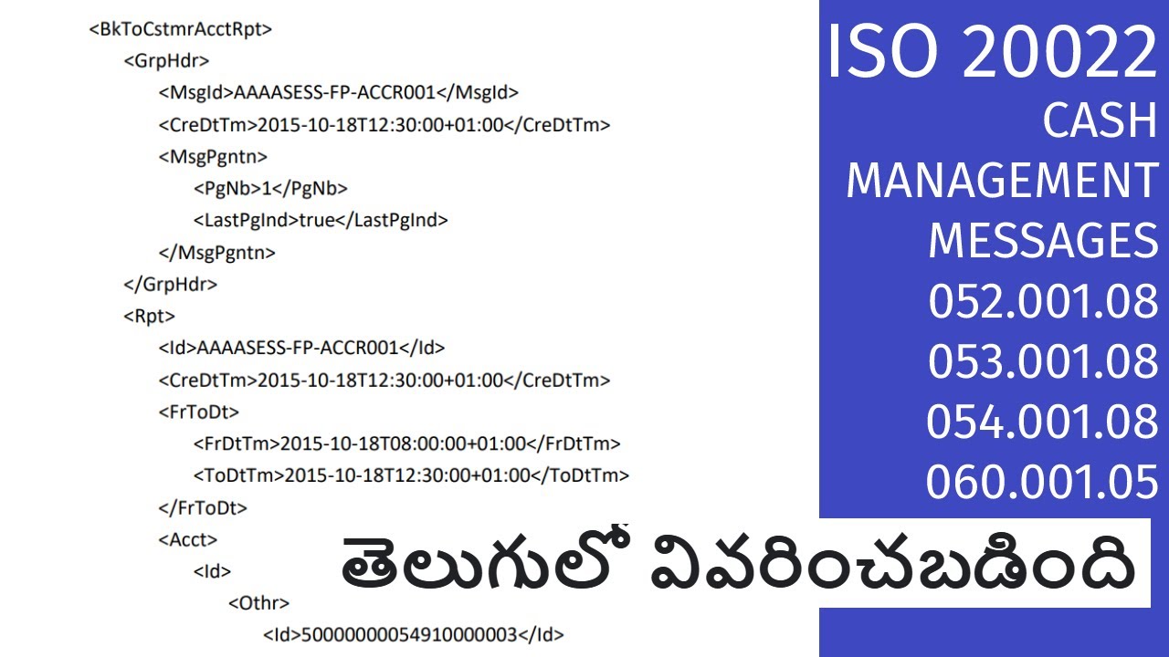 ISO 20022 CAHS MANAGEMENT MESSAGES Camt 52 Camt 53 Camt 54 Camt 060 iso-20022-cahs-management-messages-camt-52-camt-53-camt-54-camt-060