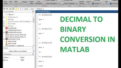 How to convert decimal to binary numbers in matlab | converting decimal numbers to binary in matlab