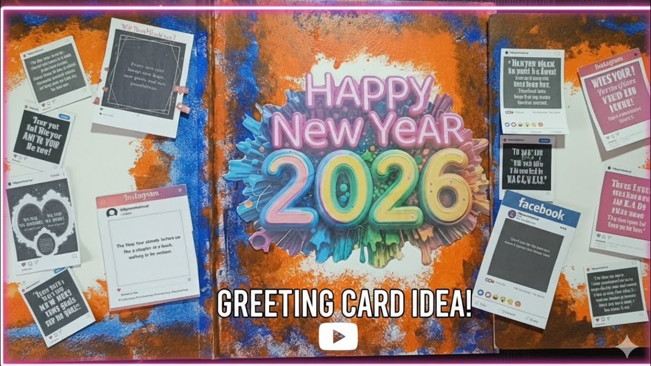 Happy New Year 2026 Craft || Greetings Card Diy || HB Paint Festival 