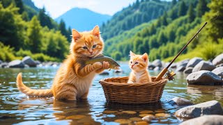 A Cat Dads Day Teaching, Cooking, And Caring For His Kitten