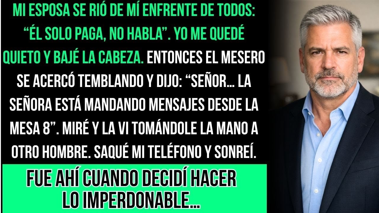 Mi Esposa Me Humilló En El Restaurante — Hasta Que El Mesero Susurró： “Señor… Mire La Mesa 8”