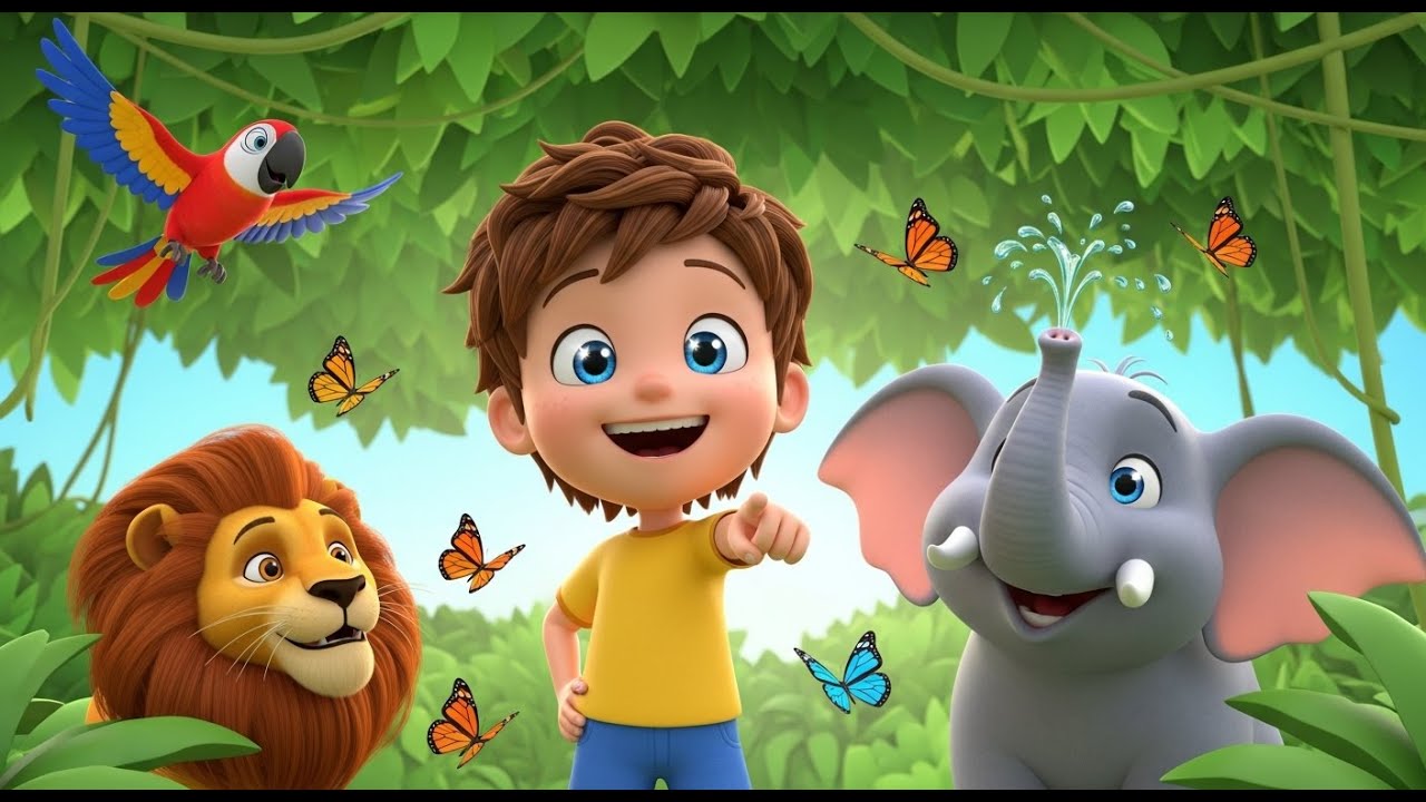 Counting Jungle Safari 1–10 with Wild Animals for Kids | Counting Song, Nursery Rhymes, Baby Songs