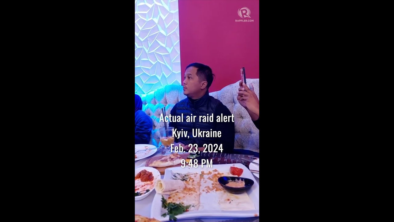 Actual rush to a bomb shelter as air raid alert warns of drone attack in Kyiv, Ukraine