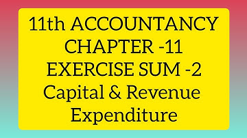 11th ACOUNTANCY CHAPTER 11 EXERCISE SUM 2