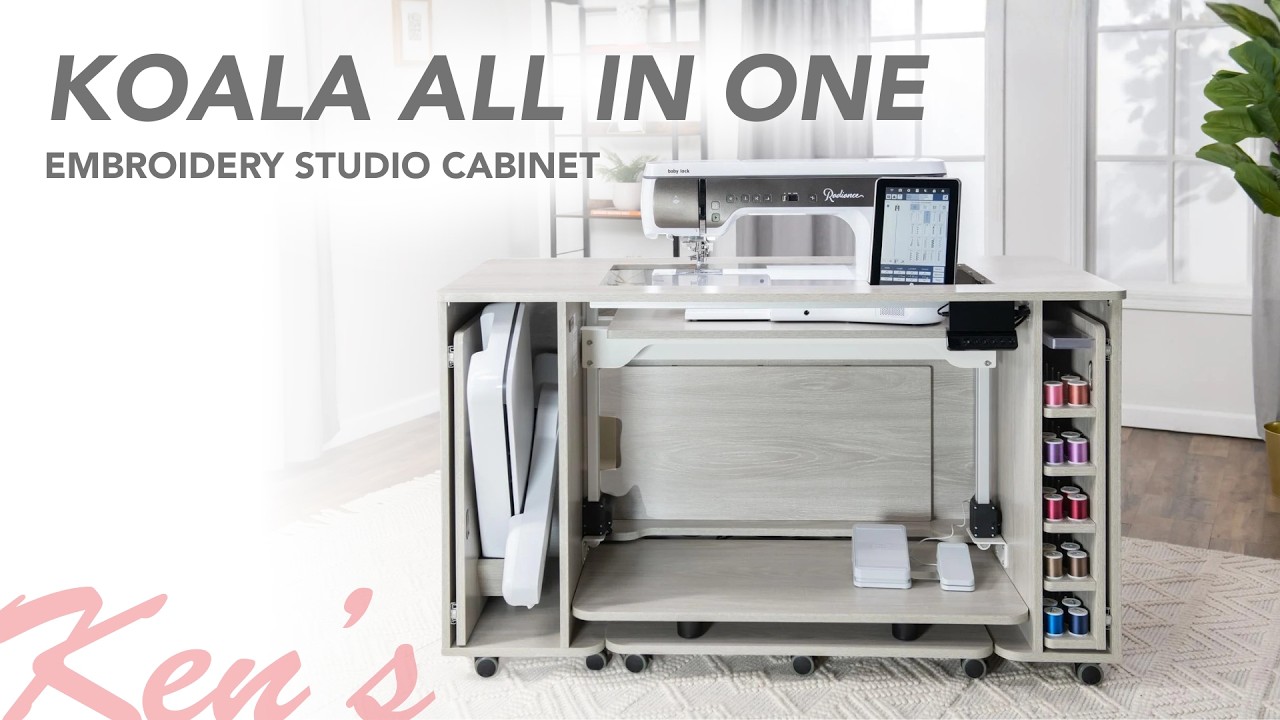 Koala All in One Embroidery Studio Cabinet - YouTube