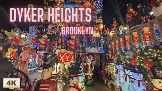 4K NYC Christmas Walk - Dyker heights Christmas Lights