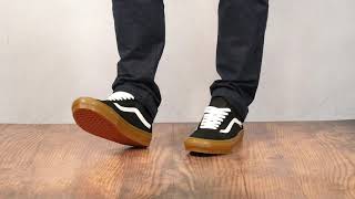 Vans Skate Old Skool Black/Gum On Feet - YouTube