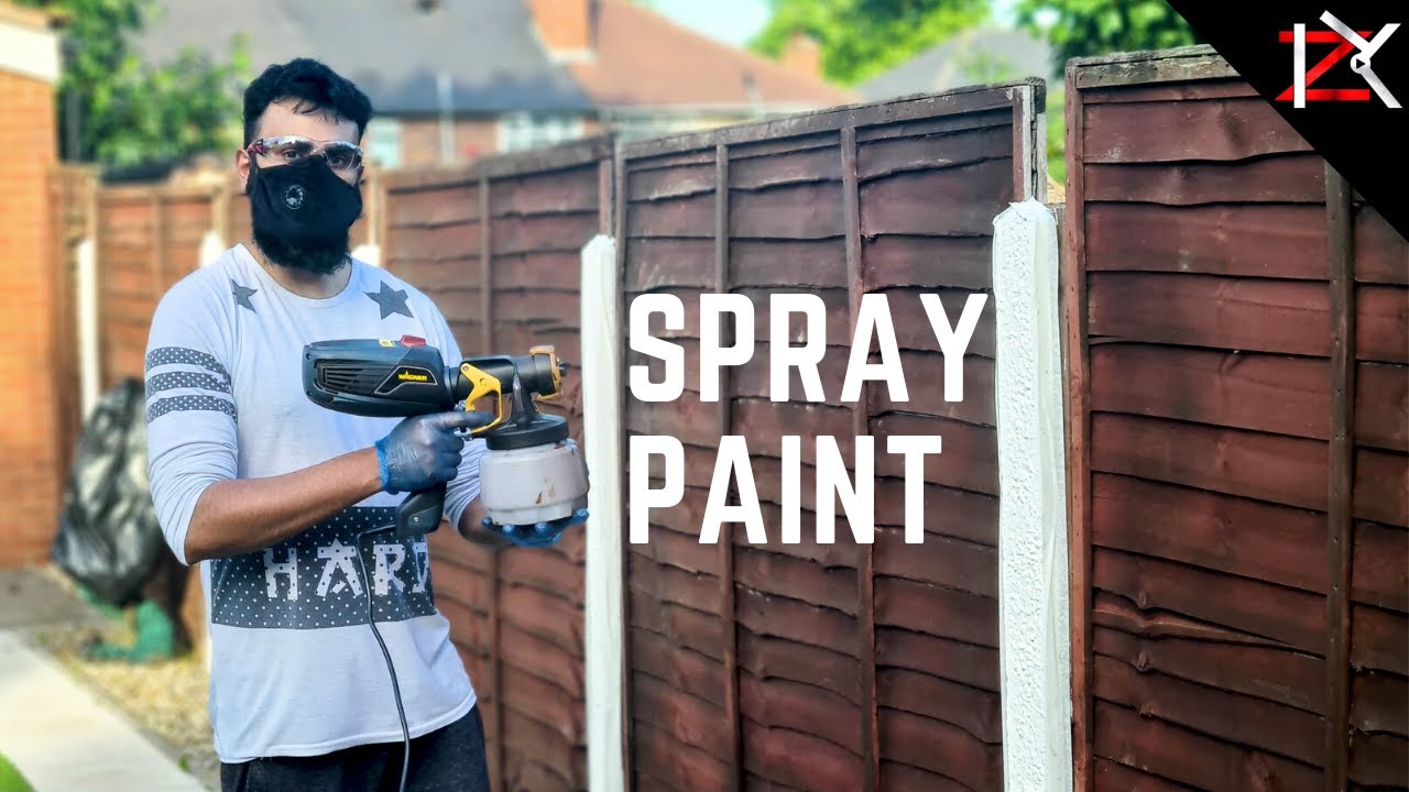 How To Spray Paint Touch Up on The Fence Panels After 2 Years Wagner Paint Sprayer Gun YouTube