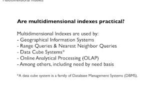 Multidimensional Indexes