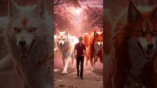chico elegido. #anime #wolf #okami #kitsune #fantasy #rojo #pixverse