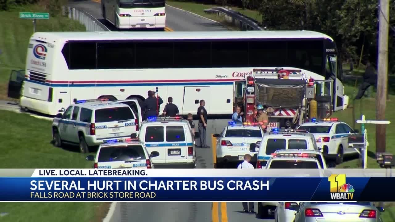 Police investigate charter bus accident on Falls Road