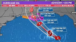 Hurricane Ida update: Forecast cone, spaghetti models, storm surge forecast and warnings