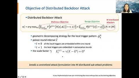 FLOW Seminar #19: Chulin Xie (UIUC) DBA: Distributed Backdoor Attacks Against Federated Learning