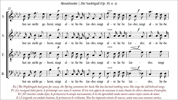 Mendelssohn | Die Nachtigall [Op. 59, n. 4;  4; RIAS Kammerchor Berlin]