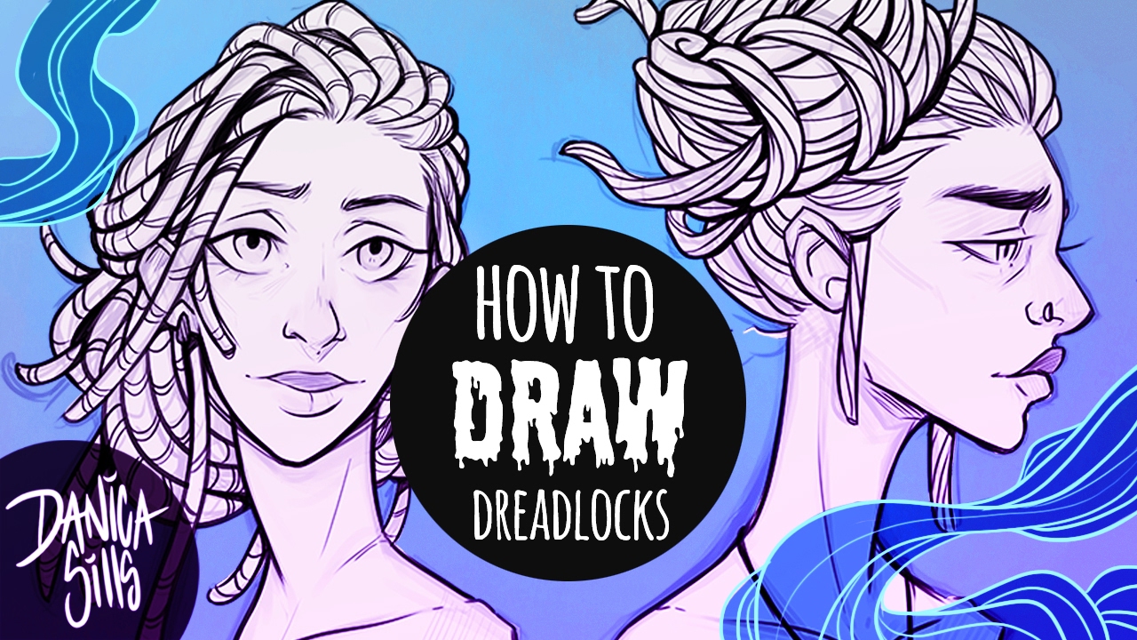 How To Draw Dreadlocks Hair Drawing Tutorial Youtube