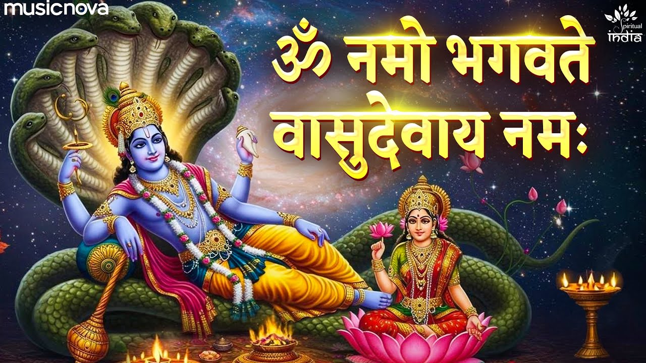 Vishnu Mantra - ॐ नमो भगवते वासुदेवाय Om Namo Bhagavate Vasudevaya 108  Times | Hari Mantra