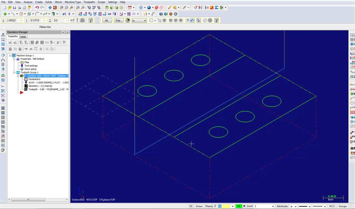 Tutorial 1 Part 3 Contour Toolpath - YouTube