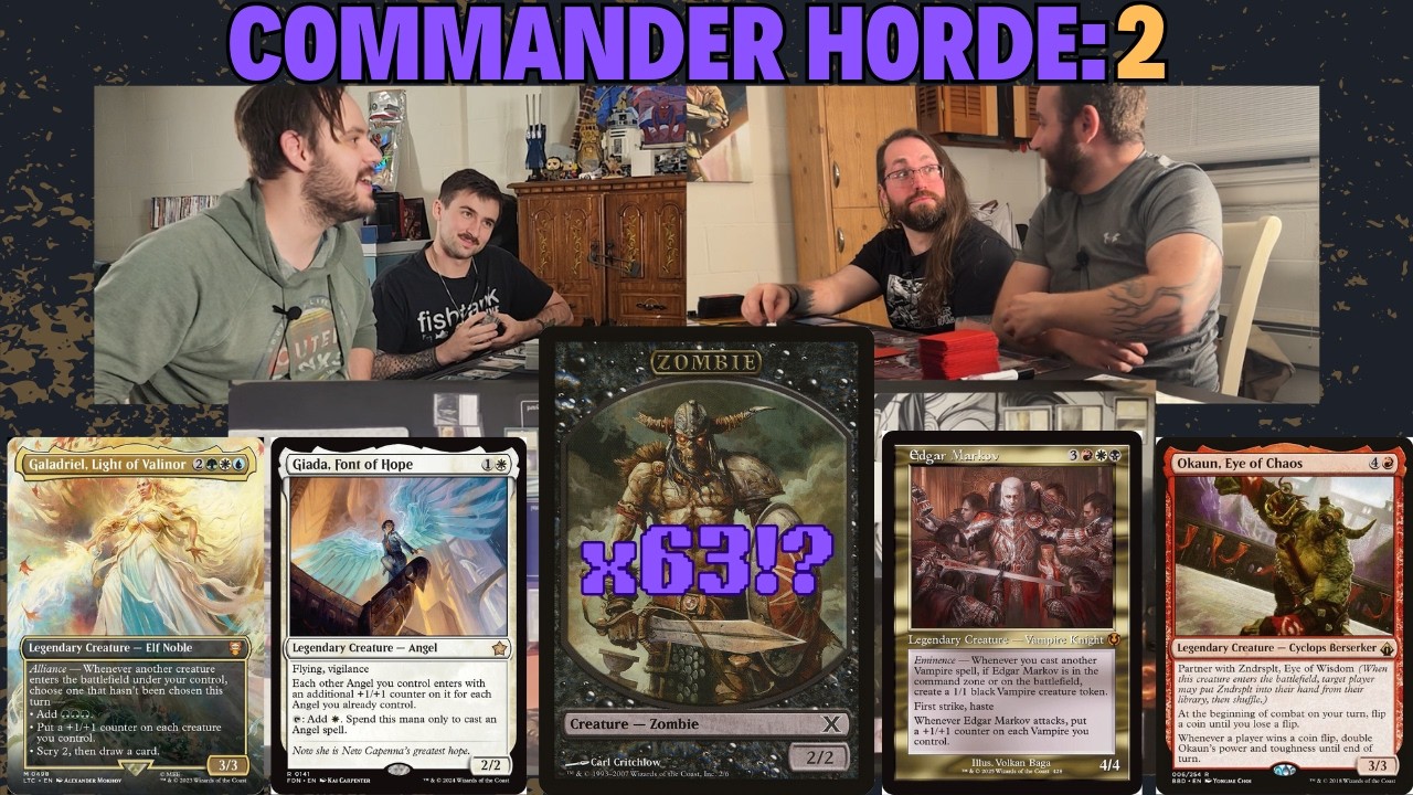 Commander Horde Ep 2: Edgar Markov, Giada, Galadriel & Okaun vs a Zombie Horde! | MTG EDH Gameplay thumbnail