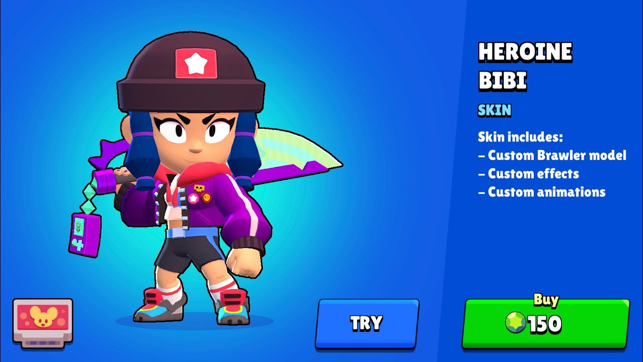 Brawl Stars Heroine Bibi Skin Youtube - heroine bibi brawl stars skin