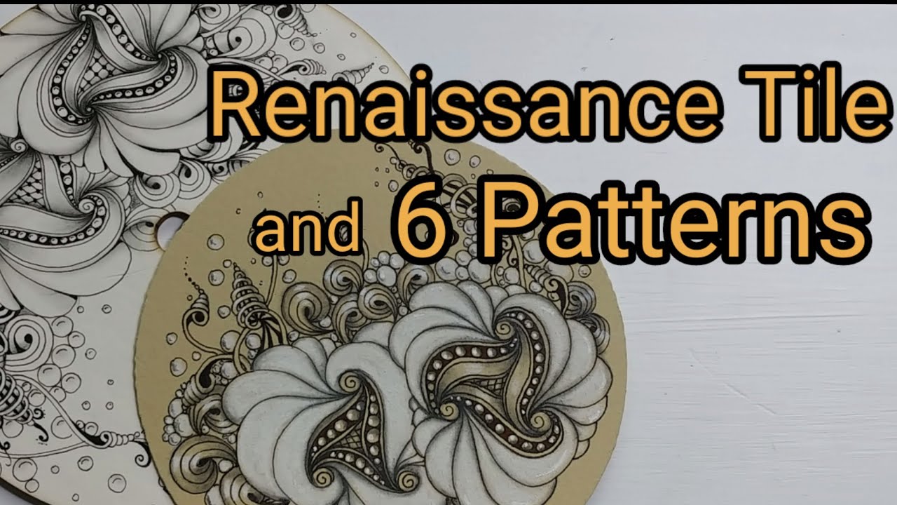 Zentangle and Colored Tiles - Grey and Renaissance