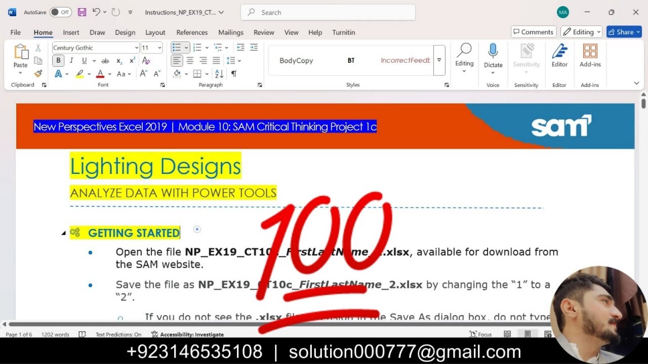 New Perspectives Excel 2019 | Module 10: SAM Critical Thinking Project 1c 