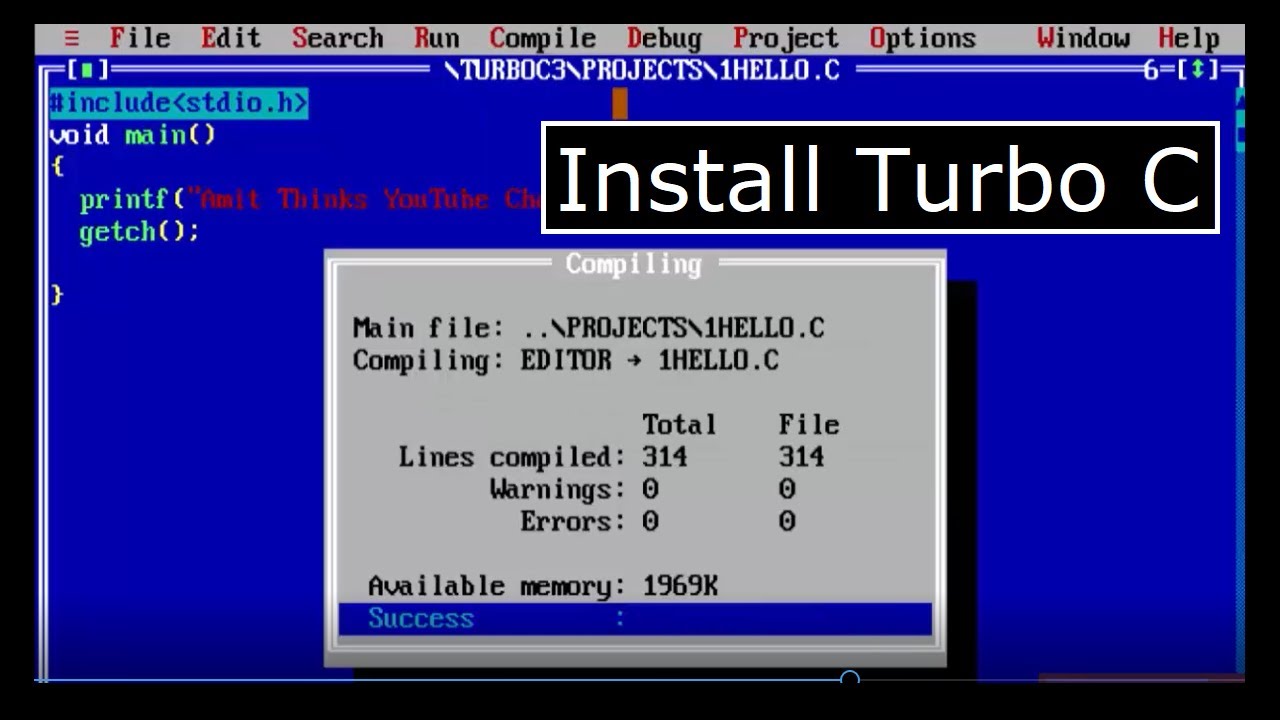 How To Download Install Turbo C C In Windows 10 Youtube