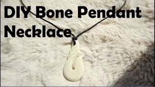 DIY Bone Pendant Necklace with Black Nylon Cord, Learn How to Make Handmade Jewelry for Men